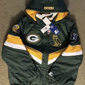 OVO x NFL Greenbay Packers Starter Sideline Puffer Jacket Size L & XL